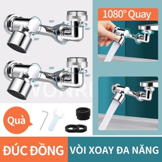 Đầu Nối Vòi Nước INOX Thông Minh Xoay 1080° Khớp nối  Cho Bồn Rửa Với 2 Chế Độ Phun Nước Tiết kiệm (hàng tốt)