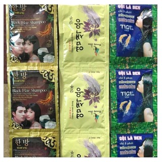 Combo 10 Gói Dầu gội tự nhuộm đen tóc tại nhà