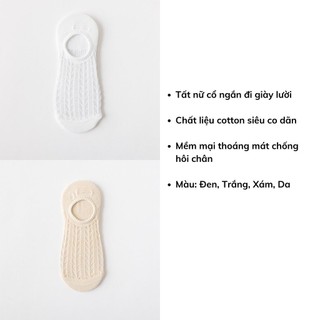 Tất vớ nữ cổ ngắn đi giày lười chất liệu cotton mềm mại thoáng mát DEVARI T81