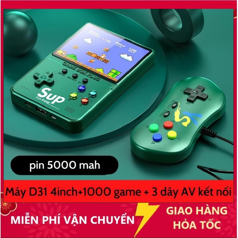 Máy chơi game 2 người - Sup G3 các tựa game kinh điển tuổi thơ kết nối với  TV màn hình lớn cổng AV pin sạc đi kèm cáp và nguồn