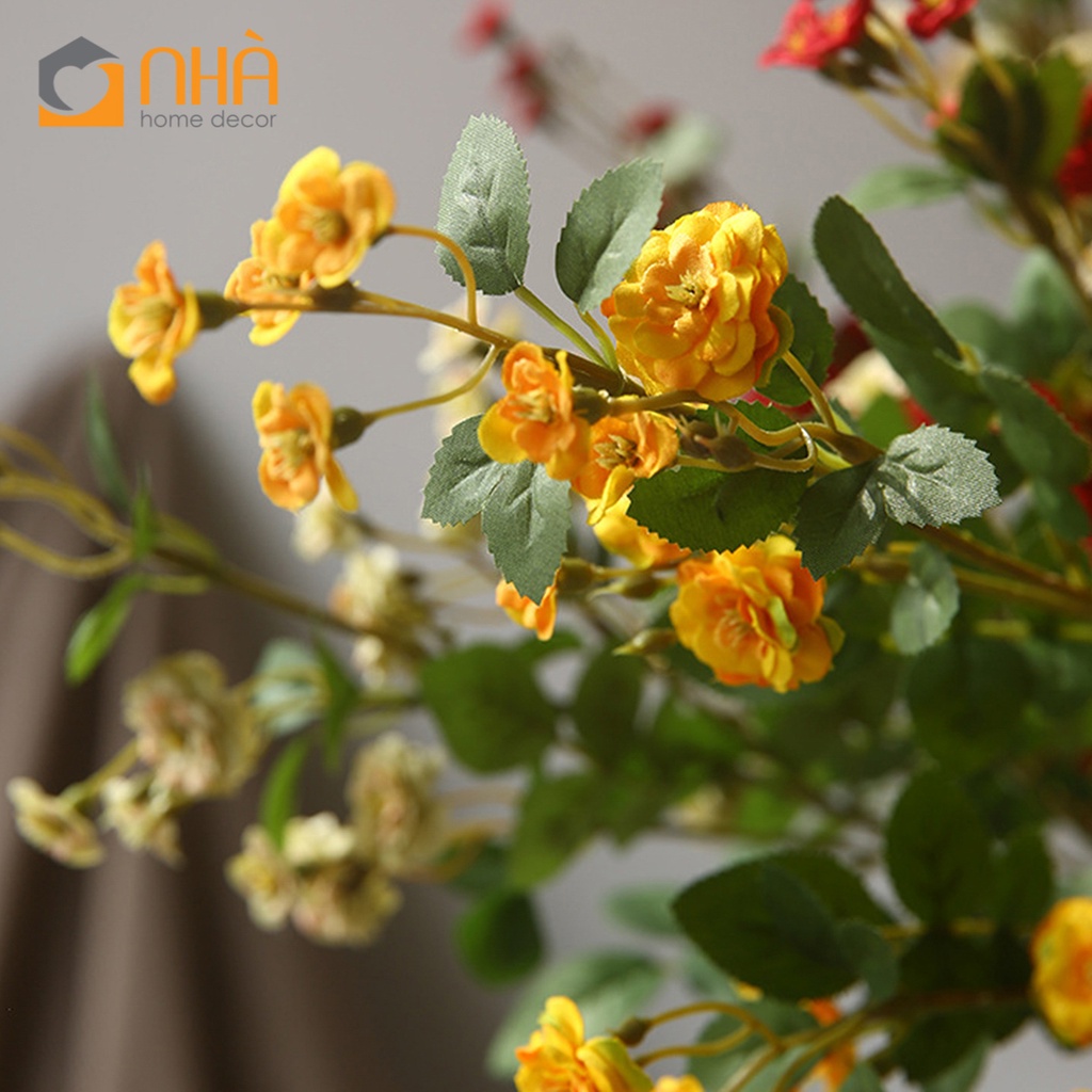 Hoa Hồng Bi Hoa Giả Trang Trí Nhà Cửa Bắc Âu