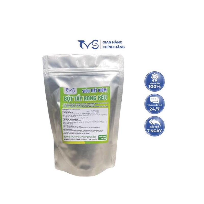 Ảnh Bột tẩy rong rêu TVS 500 gam tiết kiệm, tẩy sạch rong rêu trên gạch, xi măng, ngói, đá, khử trùng 1