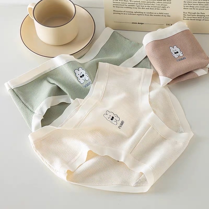 COMBO 10 QUẦN LÓT COTTON TĂM VIỀN SU HÌNH THỎ 0119