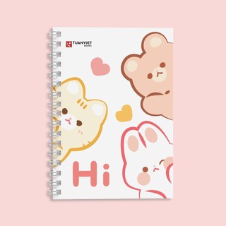 Sổ lò xo A6 ruột kẻ ngang TUANVIET BOOKS 200 trang, phù hợp ghi chép, nhật ký