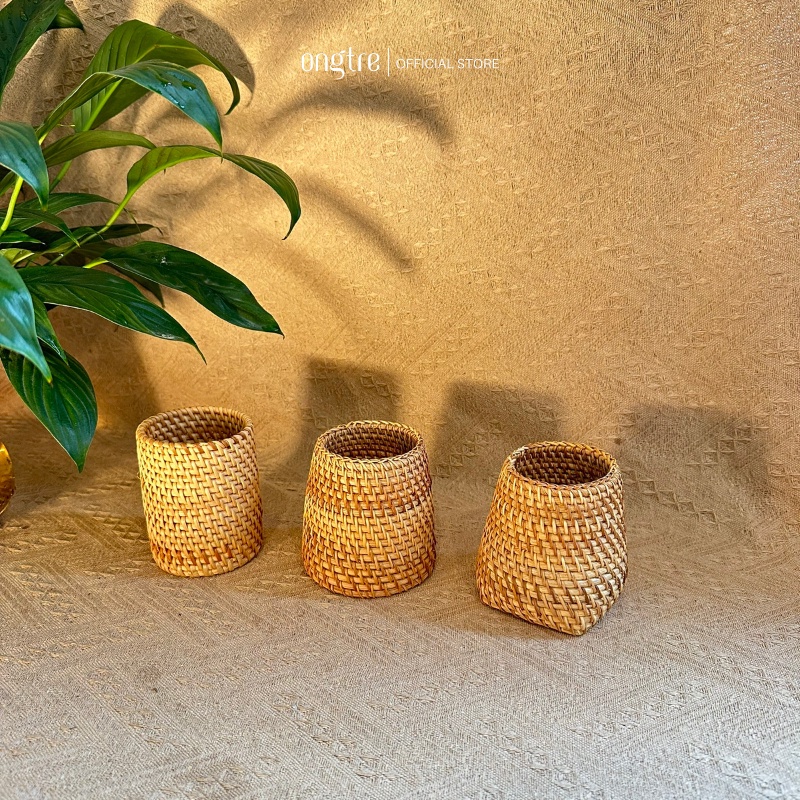 Cốc Decor Mây Guột ONGTRE, Cốc Mây Trang Trí, Ống Cắm Bút, Decor Nhà Cửa, Nhiều Kiểu Dáng, Nhà Hàng, Khách Sạn, Resort