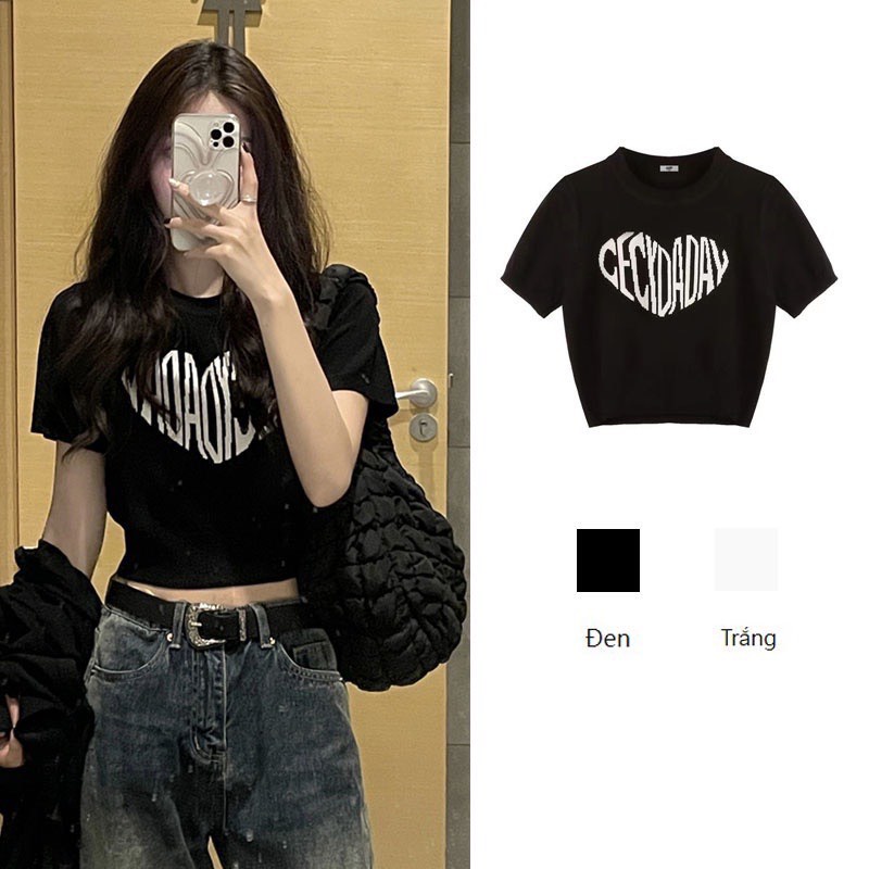 Áo baby tee - áo croptop thun bigsize Tay Ngắn Cổ Tròn In Họa Tiết Phong Cách Retro Mỹ Thời Trang Mùa Hè Cho Nữ