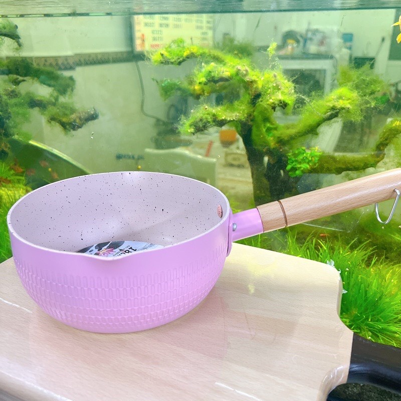 Chảo,quánh chống dính sâu lòng đa năng tay cầm gỗ dài Pastel - Chảo chống dính sử dụng cho bếp từ -bếp hồng ngoại