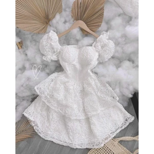 ĐẦM REN NỔI CÚP TẦNG⚡HỎA TỐC⚡ĐẦM XINH - MEOINDAHOUSE