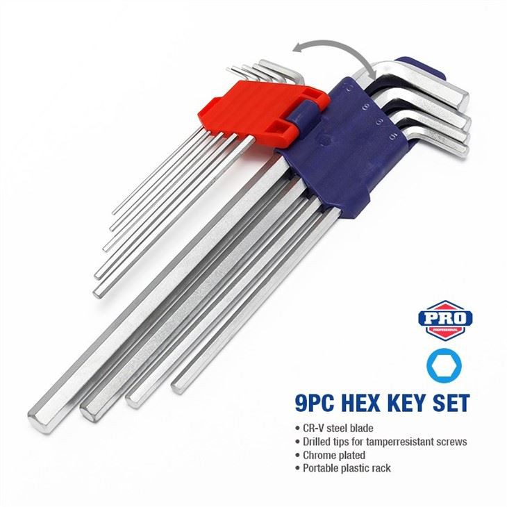 Bộ 9 lục giác đầu bằng loại dài 1.5 - 10mm WORKPRO WP222005, hàng chính hãng thương hiệu lớn thứ 2 thế giới
