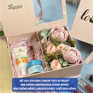 [QUÀ TẶNG 20/10] Set Quà Tặng Sinh Nhật, Valentine, ngày lễ Cho Mẹ Và Bạn Gái, Combo Mĩ Phẩm & Son Môi Belips Kèm Hộp