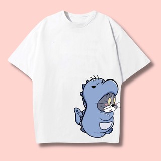 Áo thun TOMM & JERRYY form rộng tay lỡ mặc đôi siêu đẹp, Áo thun Unisex Nam Nữ