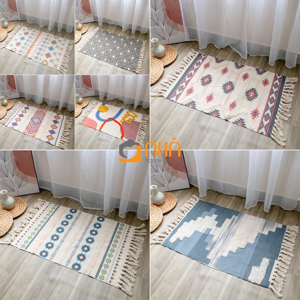 Thảm Trải Sàn Canvas Phong cách Bắc Âu Hiện Đại kích thước 60x90cm
