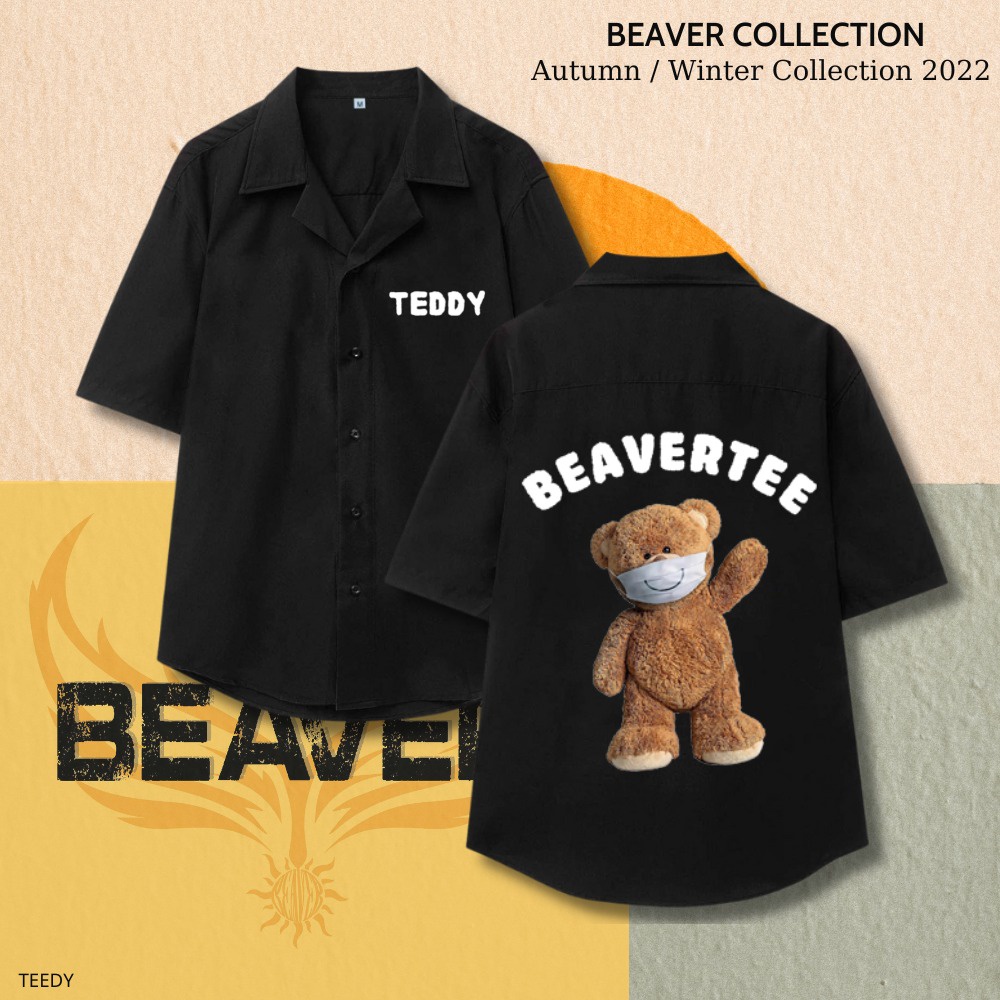 Áo sơ mi nam/nữ  TEDDY tay ngắn vải lụa thấm hút, thoáng mát, không nhăn shop 4TEE