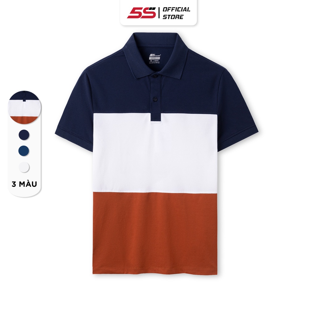 Áo Polo Nam 5S THIẾT KẾ Phối Màu Lịch Lãm,Chất Cotton Thoáng Mát (APC23012)