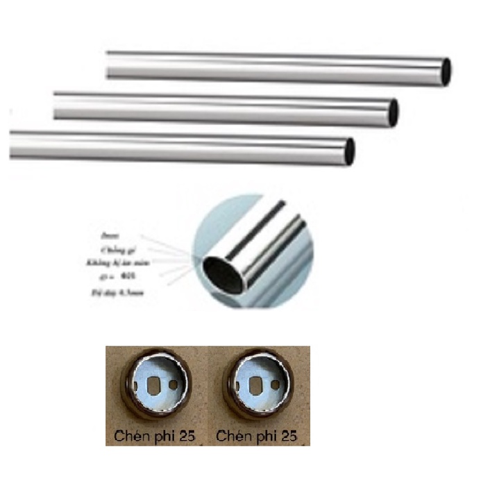 thanh inox Φ25 treo quần áo (1.4m,1,2m,1m, 0,8m,) | Shopee Việt Nam