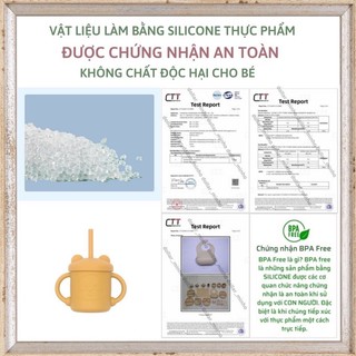 Cốc tập uống 3 giai đoạn silicone cho bé ăn dặm