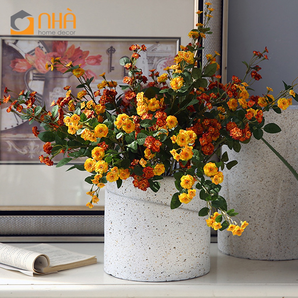 Hoa Hồng Bi Hoa Giả Trang Trí Nhà Cửa Bắc Âu