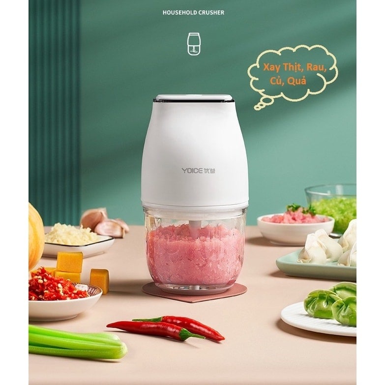 Ảnh Máy xay ăn dặm, tỏi ớt, rau củ quả đa năng YOICE 300ml, 3 lưỡi dao sắc bén giúp thực phẩm nhanh nhuyễn [HÀNG CHÍNH HÃNG] 3