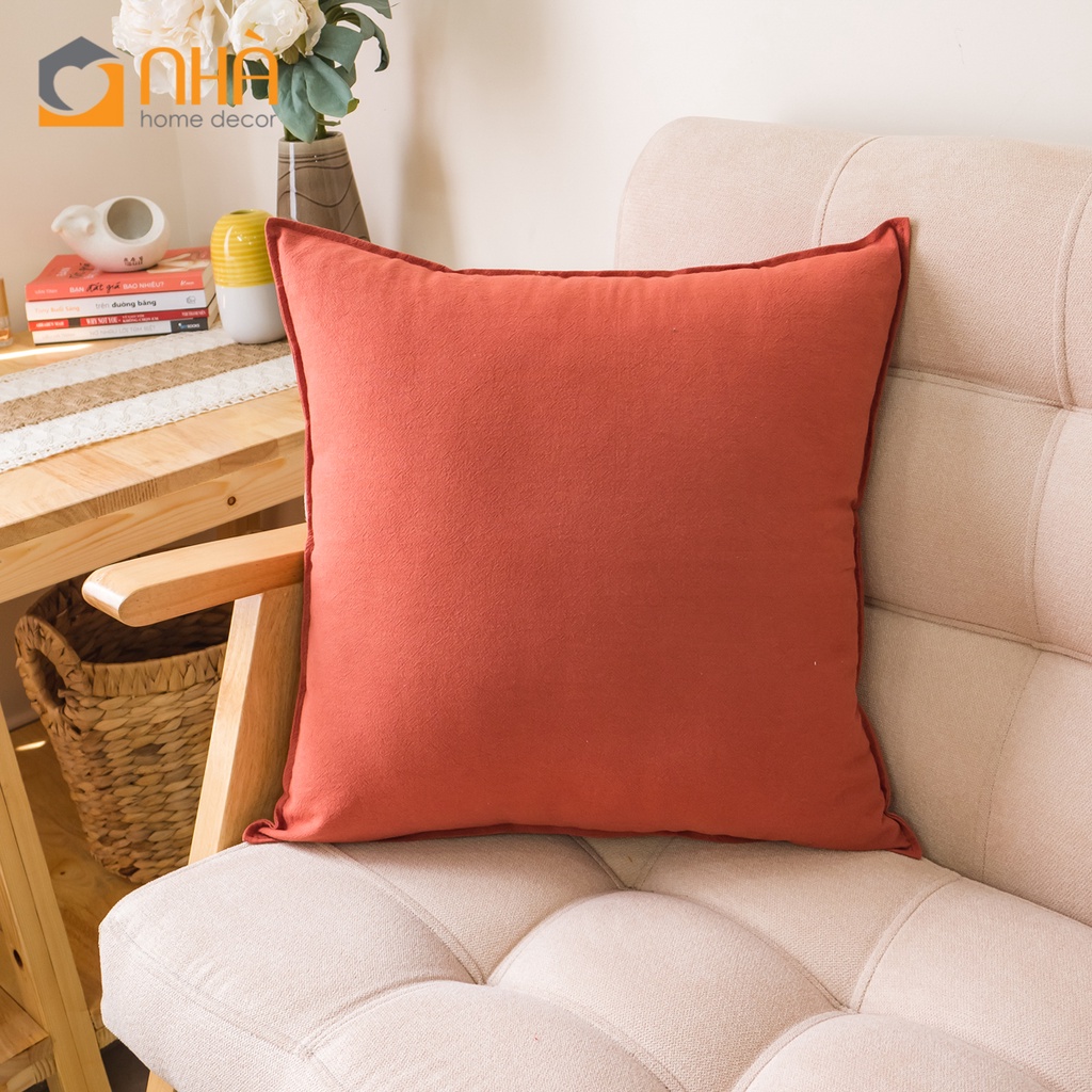 Vỏ Gối Tựa Lưng Gối sofa Cotton Trơn Màu Phong Cách Nhật Bản
