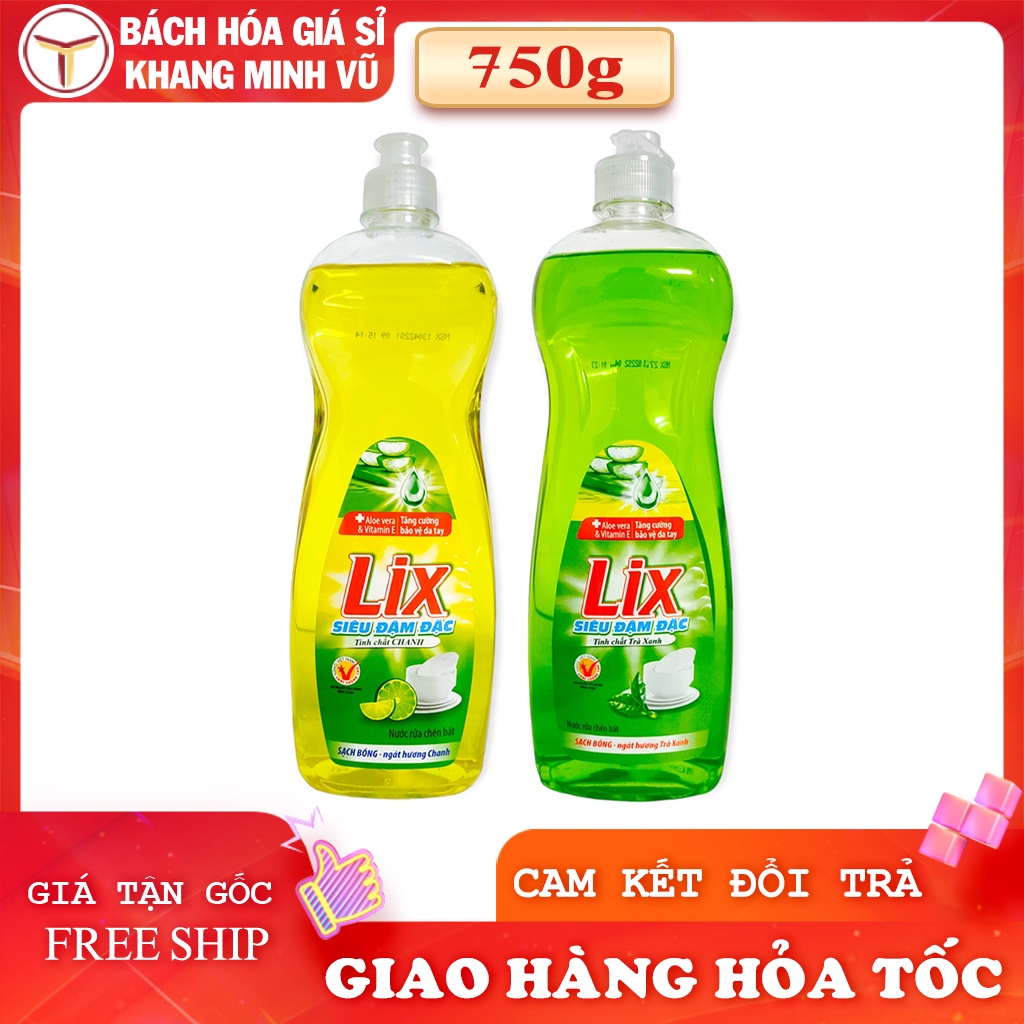 Nước Rửa Chén Lix Siêu Đậm Đặc Hương Chanh, Hương Trà Xanh 750g ...