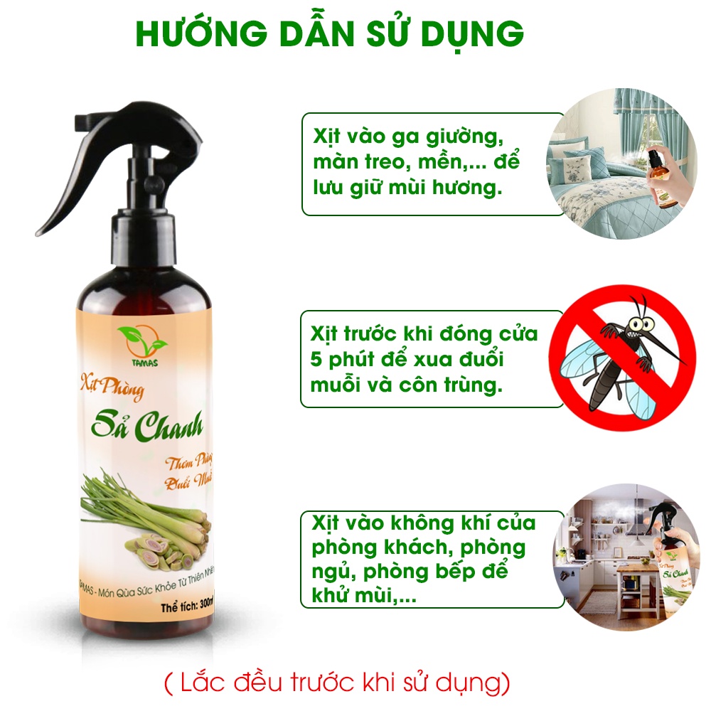 Ảnh Xịt Thơm Phòng Tinh Dầu Sả Chanh TAMAS Chai 100/300ml 3