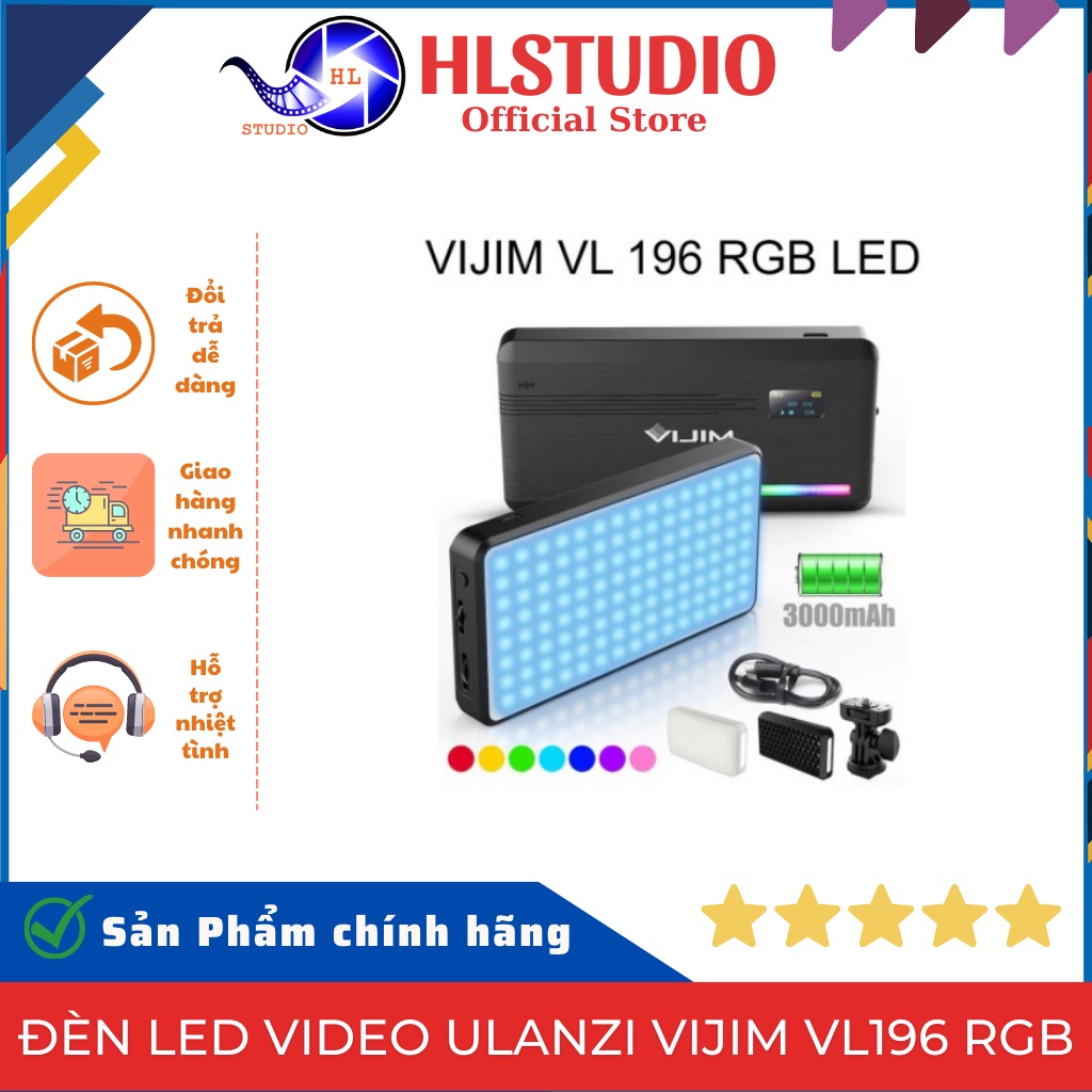 ULANZI VIJIM VL196 Multi Colour RGB LED Lamp For Camera And Smartphone