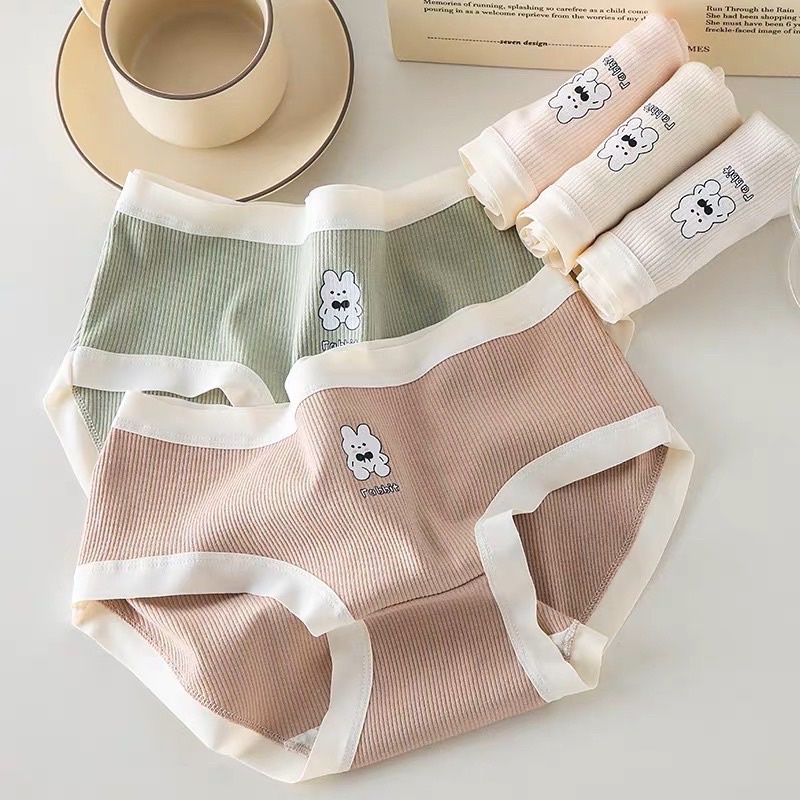 COMBO 10 QUẦN LÓT COTTON TĂM VIỀN SU HÌNH THỎ 0119