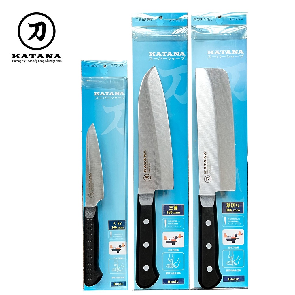 Ảnh BỘ DAO LÀM BẾP cao cấp KATANA Basic thép chống gỉ Made in Việt Nam - KATASET3 1