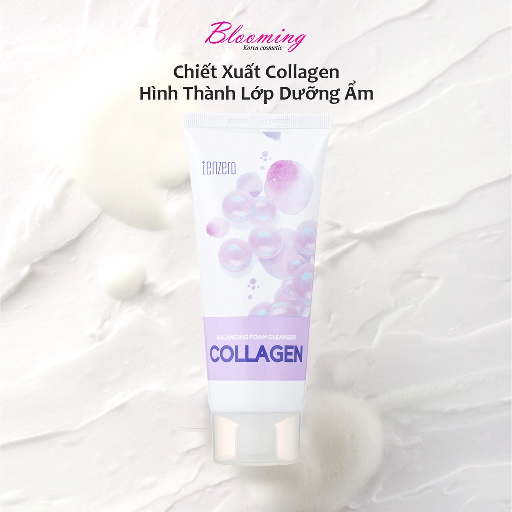 Ảnh Sữa rửa mặt Collagen Tạo Bọt Mềm Mịn Làm Sạch Sâu, Dưỡng ẩm, Căng Bóng Da Tenzero Balancing Foam Cleanser Collagen 100g 2