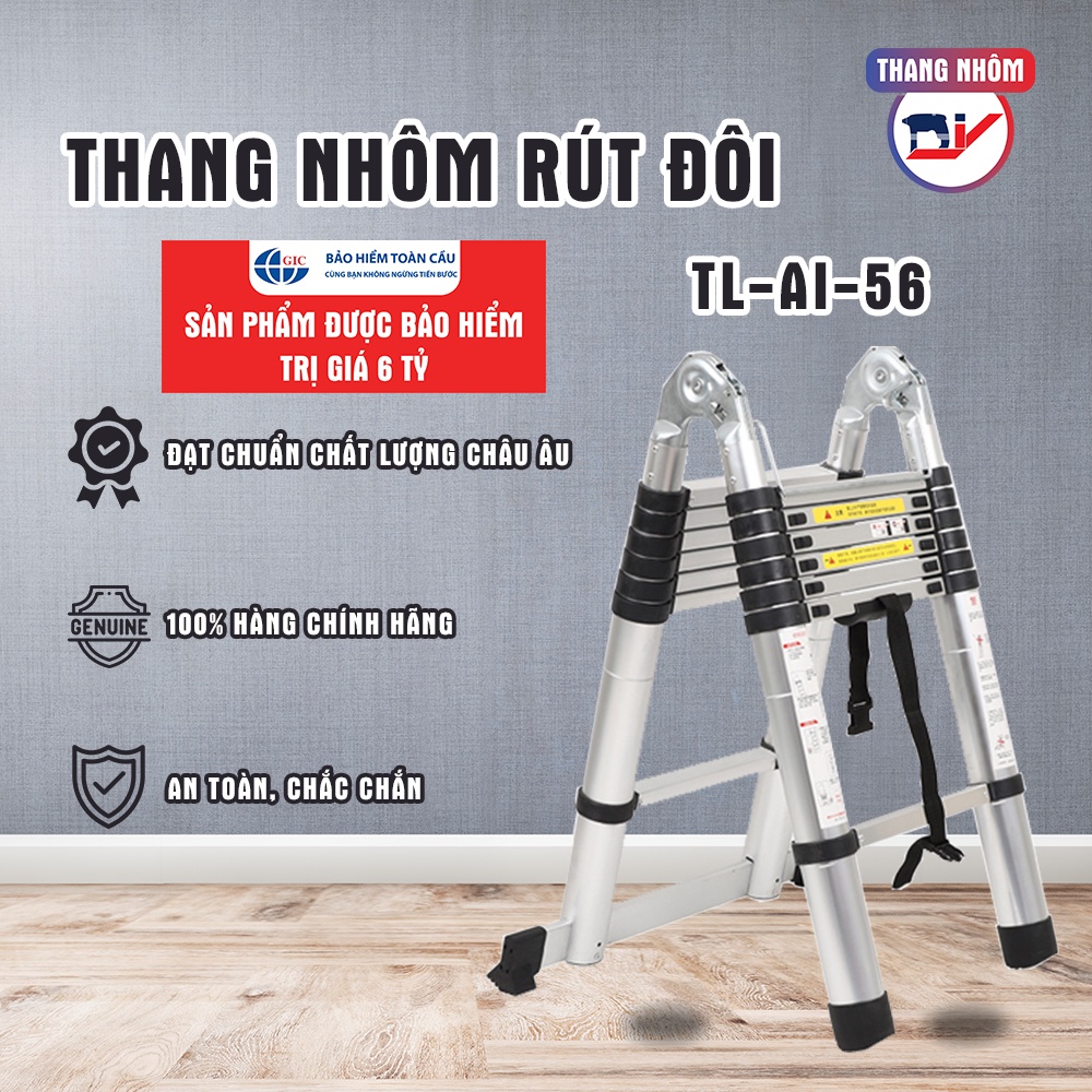 Thang nhôm rút đôi DIY TL-AI-56 tải trọng 150kg