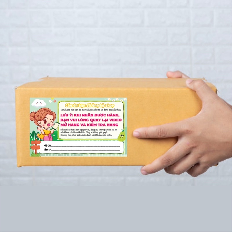 combo 100 Tem dán cảm ơn shipper, NHÃN CÁM ƠN SHIPPER-MẪU 1