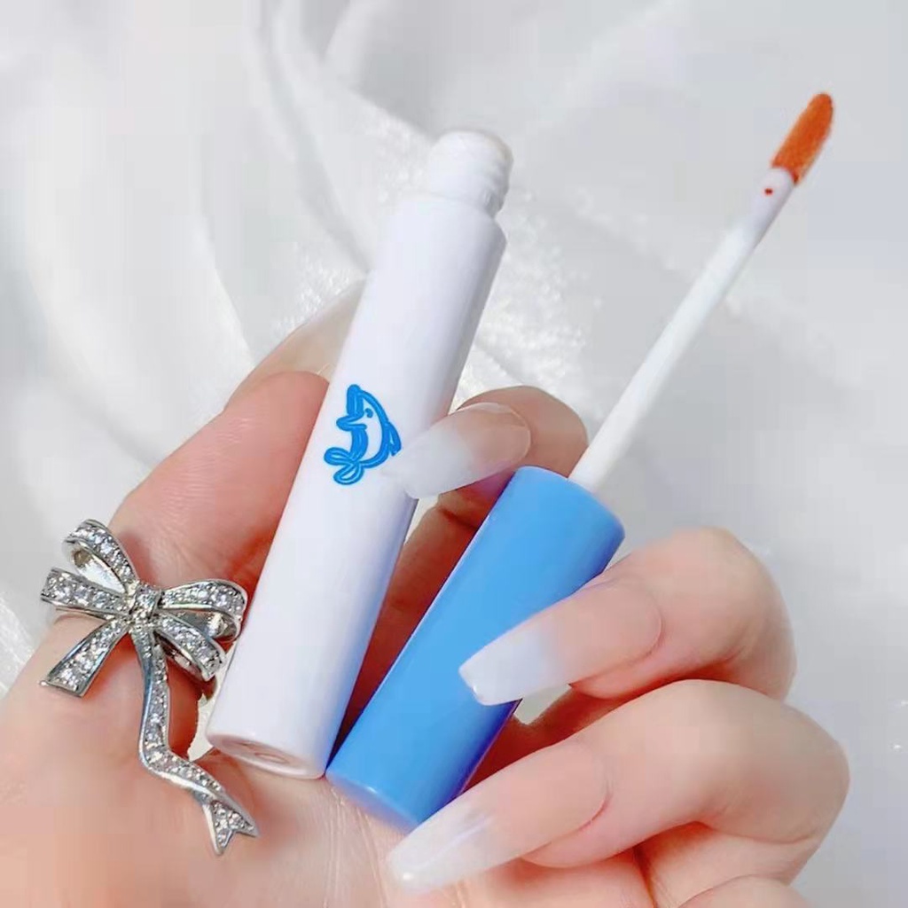 [Hàng mới về] Hộp 5 son kem trang điểm sáng bóng   son bóng cá heo Hàng Nội Địa Trung