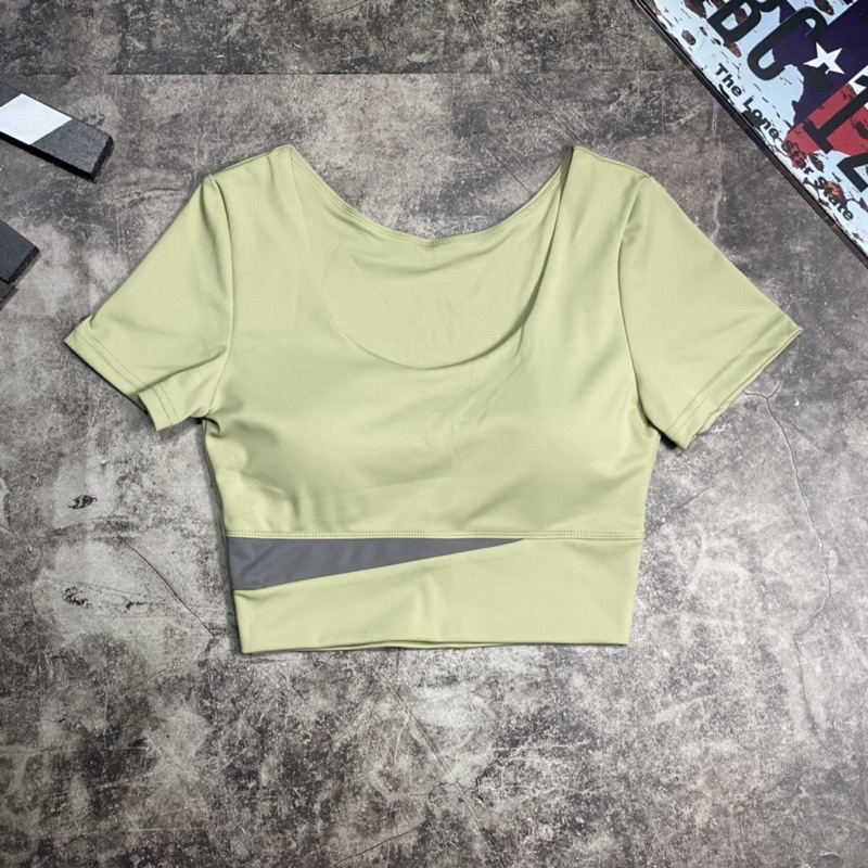 Áo Croptop Tập Gym,Yoga Cạp Cao Tôn Dáng,Co Giãn Thoải Mái