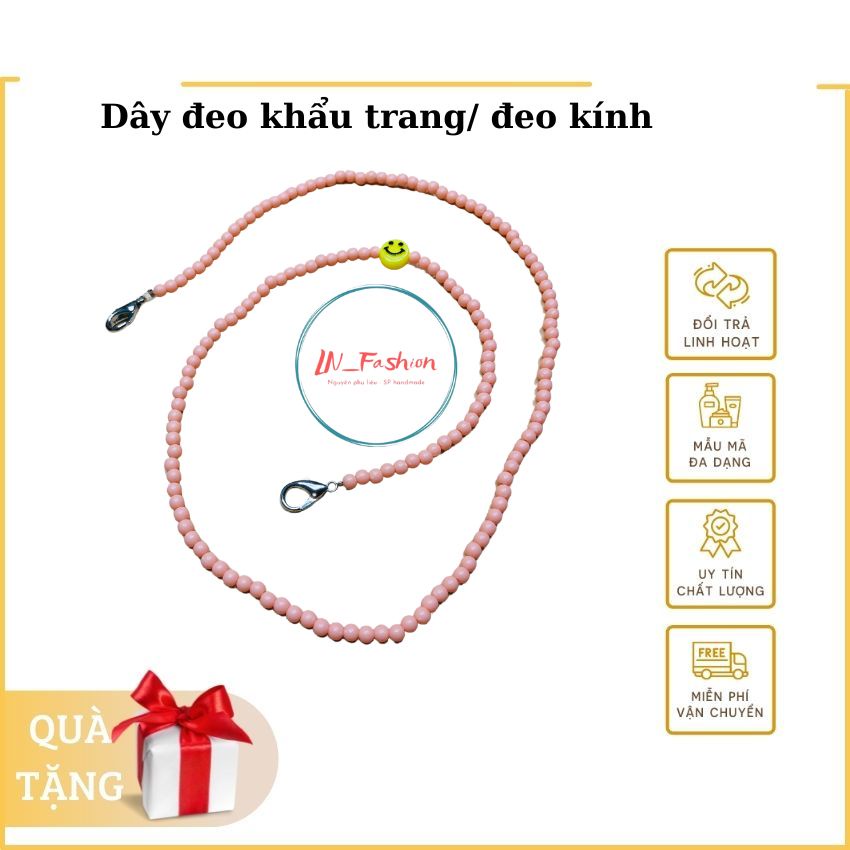 Dây Đeo Khẩu Trang/ Đeo Kính Cho Bé Bằng Cườm Phong Cách Hàn Quốc