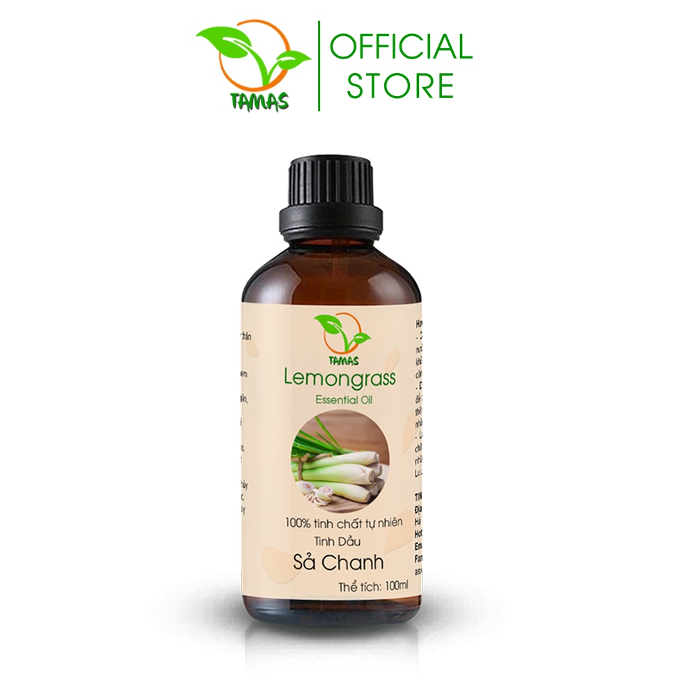 Ảnh Tinh Dầu Sả Chanh Nguyên Chất TAMAS 50ml/100ml xông phòng thư giãn, khử mùi, đuổi muỗi và côn trùng hiệu quả 1