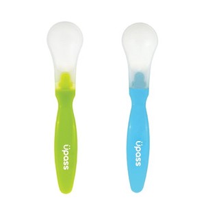 UP3017 - BỘ 2 THÌA ĂN DẶM CÁN NGẮN CAO SU UPASS