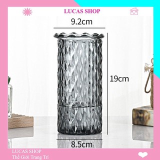 Bình thuỷ tinh cắm hoa cao cấp, decor theo phong cách lọ hoa thuỷ tinh nhiều màu sắc B031