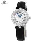 Đồng hồ nữ chính hãng dây da Royal Crown 6305 mặt nhỏ chống nước, đính đá cao cấp đẹp, thời trang — ảnh 1