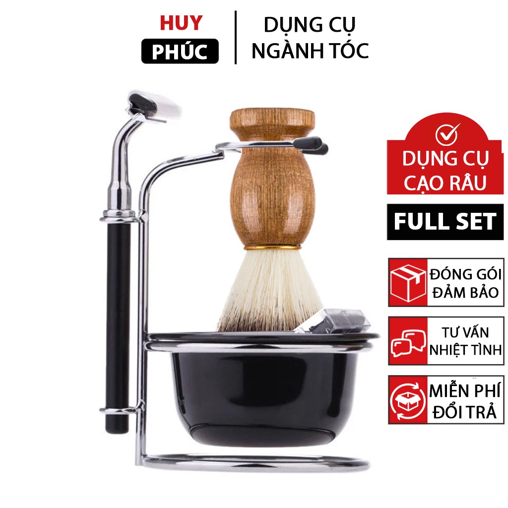 Bộ chổi quét bọt cạo râu đánh bọt, dụng cụ quét kem cạo râu lông mềm ...