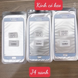 Kính samsung j4, kính ép màn hình có keo oca, kính ép liền keo sam sung j400