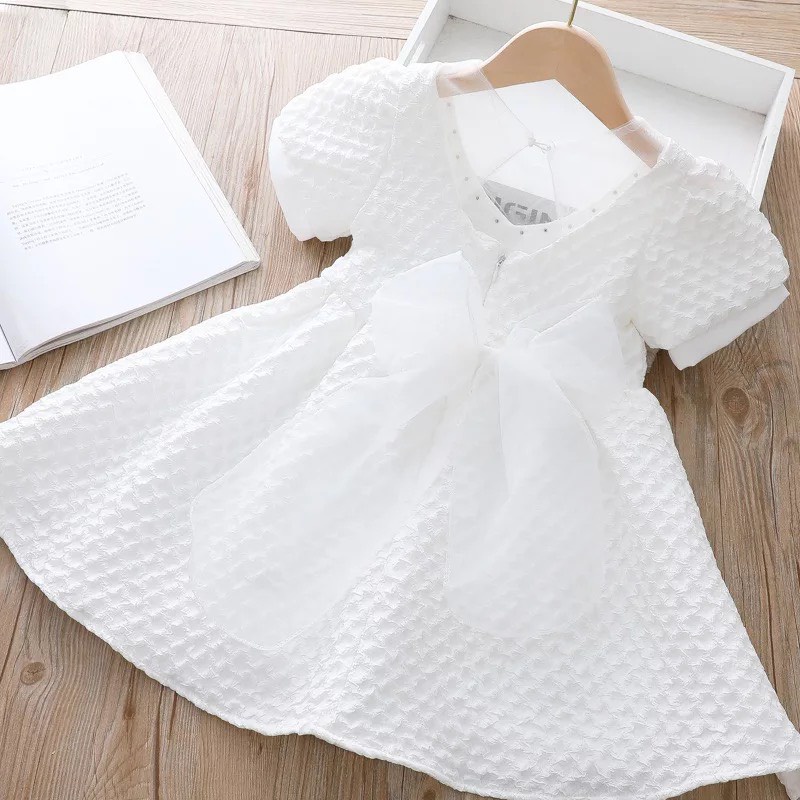 đầm trắng công chúa tay phồng cho bé gái  - váy công chúa trẻ em từ 1 tuổi đến 12 tuổi