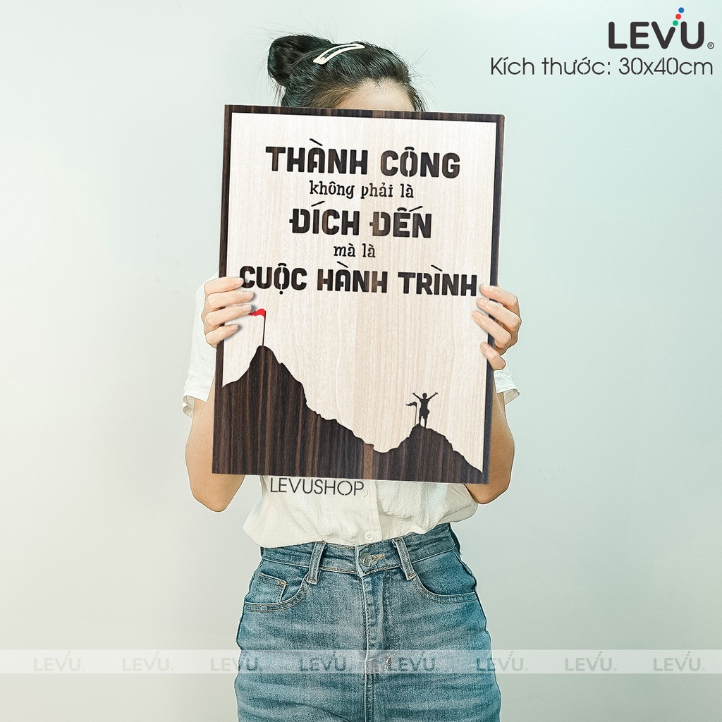 Tranh Slogan Tạo Động Lực LEVU068 thúc đẩy thành công