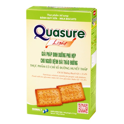 Ảnh Bánh Quy Quasure Light Sữa Bibica 140g - Thực phẩm dành cho người ăn kiêng, tiểu đường 1