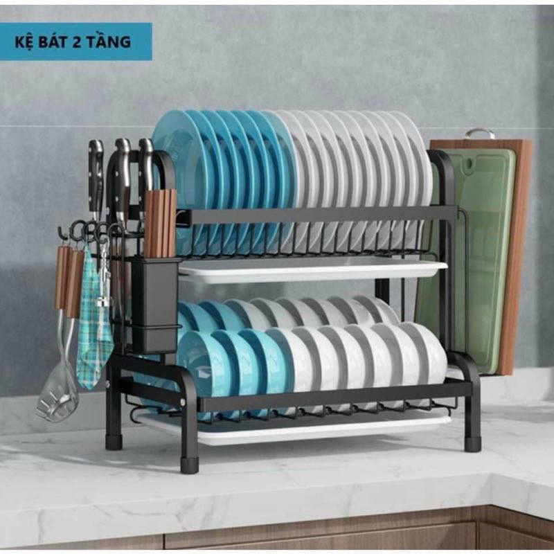 Free ship - Hàng cao cấp - Kệ bát đũa đa năng 2 tầng