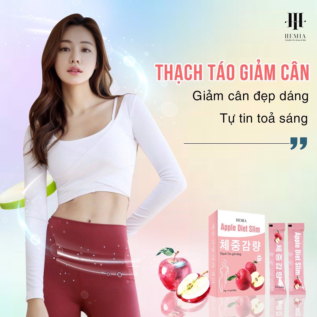 Ảnh Combo thạch táo giảm cân Hemia 1 hộp 10 cái và bột gao lứt như ý 900g tác dụng giảm cân an toàn tại nhà 3
