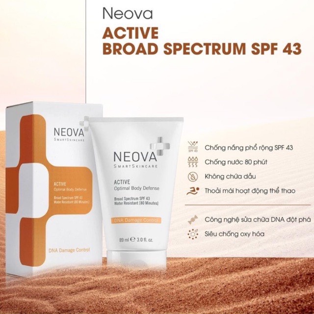 [ HÀNG CÔNG TY ] SPF 43- 89ML- kem chống nắng cho cả mặt và body NEOVA ...