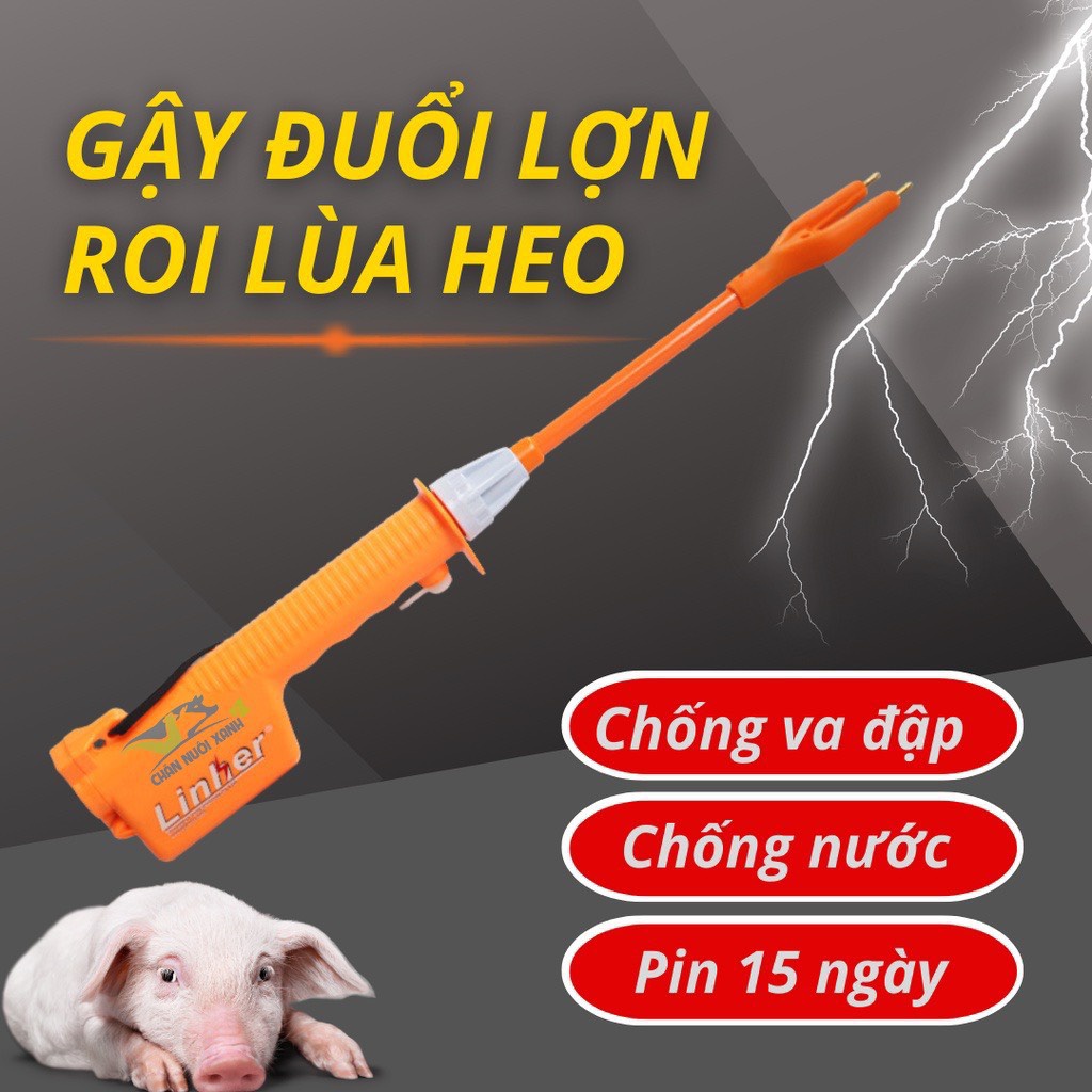 Roi đuổi heo, gậy lùa heo bằng điện Pin 30.000 mah, chống nước, pin bền ...
