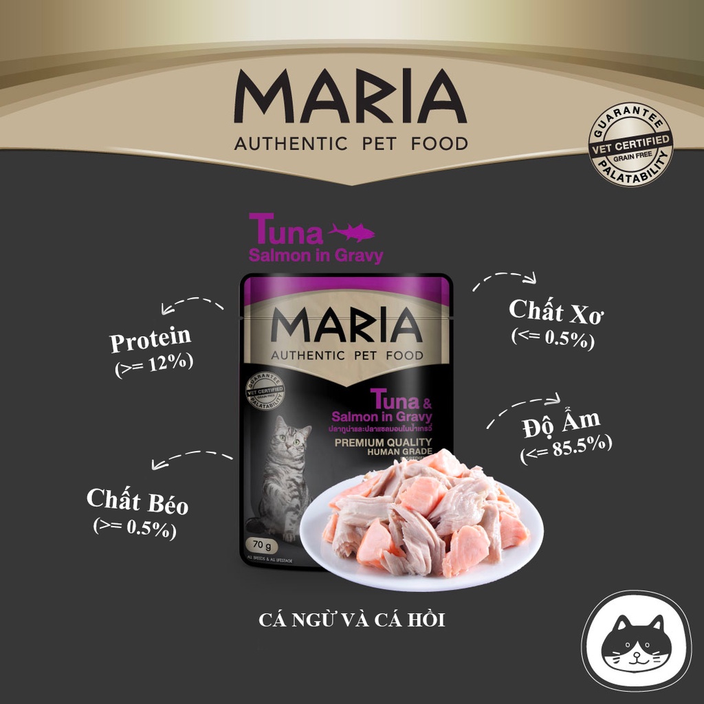 Ảnh Pate cho mèo Maria hộp 12 gói 70g 2