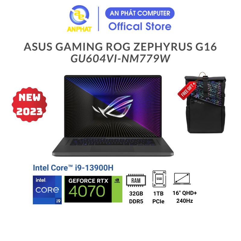 Laptop Asus ROG Zephyrus M16 GU604V-NM779W (ntel® ™ i9-13900H & RTX 4070 8G)