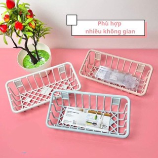Kệ đựng đồ đa năng caro Việt Nhật, khay nhà bếp, nhà tắm dán tường xinh xắn